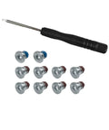 No Sweat P5 Pentalobe Bottom Case Screw Replacement Pack With Solid Swivel Repair Driver For Apple Macbook Pro 13 Inch A1425 A1502 And 15 Inch A1398 Laptops Built From 2012 Through 2015 Effortlessly includes ten silver screws and a black driver.