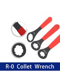 Heavy Duty One Piece O Style Er Collet Wrench Tool For Er16 Er20 Er25 And Er32 Nut Spanner with red handle design.