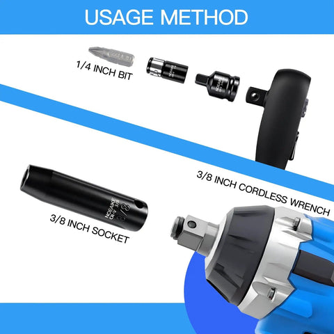 3/8-Inch Drive Impact Socket Set With 95 Pieces Heavy Duty Pro Grade Tough Build Deep And Shallow Metric and SAE with cordless wrench
