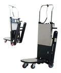 Heavy Duty Stair Climbing Hand Truck 660 Lbs Capacity 850 Watt Motor Foldable Tracked Battery Dolly No Sweat Appliance Moving in use.