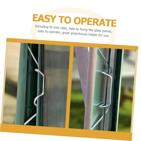 Greenhouse W Wire Stainless Steel Clamps For Glass Panels And Fixing Clips Durable Overlap Clips Set For Diy Garden Greenhouse No Fuss Easy To Install Rust Resistant High Grip Essential Gardening Accessories
