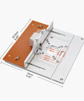 Premium Aluminum Router Table Insert Plate With Slick Flat Surface For Precision Wood Trimming And Engraving Work Featuring No Sweat Mounting And Bulletproof Stability For Your Daily Shop Projects, top view with dimensions shown.