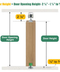 Diagram showing door height and door opening height calculations for 72 Inch Pocket Door Hardware Kit With Dual Soft Close And Soft Open Sliding Pocket Door Hardware With 6ft Aluminum Track For New Building No Door Included Top Mounted System With 1 Inch Nylon Ball Bearing Hangers For Quiet Smooth Sliding.