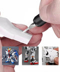 Top Shelf 9 Piece Model Scribing Tool Kit Featuring Heavy Duty Tungsten Carbide Blades And Slick Guide Tape For Serious Builders Dead On Precision Marking Crisp Design Lines in use on plastic model.