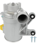 Built Tough Electric Water Pump Original Quality Replacement For Mercedes Benz C E Series Engine Cooling showing silver body and mounting bracket.