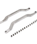 Beefed Up Lower Radius Rods Arched Arms For RZR XP 1000 RS1 And Turbo 2014 2023 Aluminum Silver Finish Upgrade With 10mm Version 2014 2017 And 12mm Version 2017 2023 silver aluminum rods with bushings