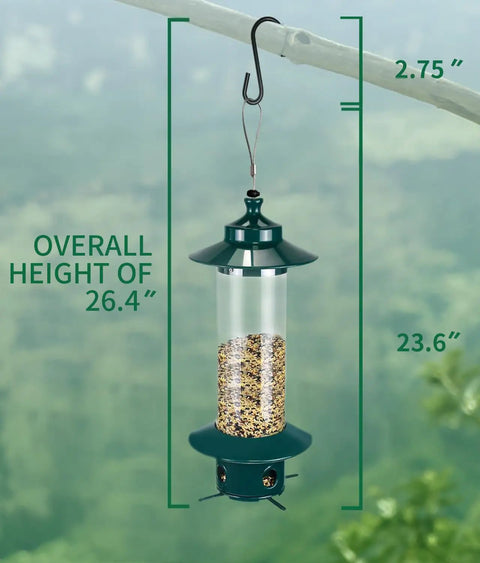 Built Tough Squirrel Proof Bird Feeder With 4.8 Pounds Large Capacity And Weight Activated Mechanism Chew Proof Metal Construction