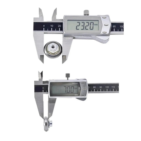 Top Notch Spherical Track Roller Bearing For Linear Guide Rail Systems C28 CpN28 Cpa28 measured at 23.20mm and 7.00mm with digital calipers.
