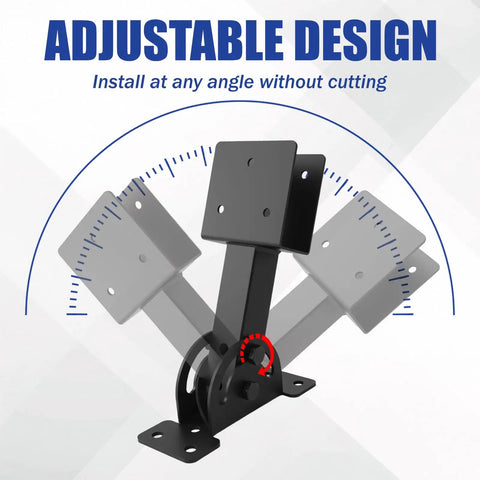 Beefed Up Heavy Duty Roof Riser Brackets Kit 3 Piece With 2 By 4 Adjustable Height Angled Pergola Brackets Black For Gazebos Carports And Patios Sturdy Metal Roof Beam Mounts