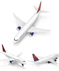 Delta 1/400 Scale Diecast Plastic Airplane Model For Collectors And Display with detailed features from various angles.