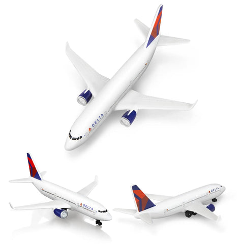 Delta 1/400 Scale Diecast Plastic Airplane Model For Collectors And Display with detailed features from various angles.