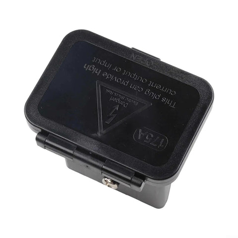 High Amperage Electric Vehicle Charging Connector Slick Fixed Base Heavy Duty Coupler Built Like A Tank For Easy Hook Ups, black plug with hinge.