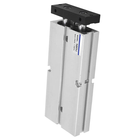 Double Rod Pneumatic Air Cylinder 20mm Bore 75mm Stroke Aluminum Alloy Double Acting Built Tough With Hard Oxidation Treatment