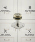 Keyless Mechanical Cam Lock For Drawers And Cabinets With A 3 Digit Combination Dial Gold Zinc Alloy Security