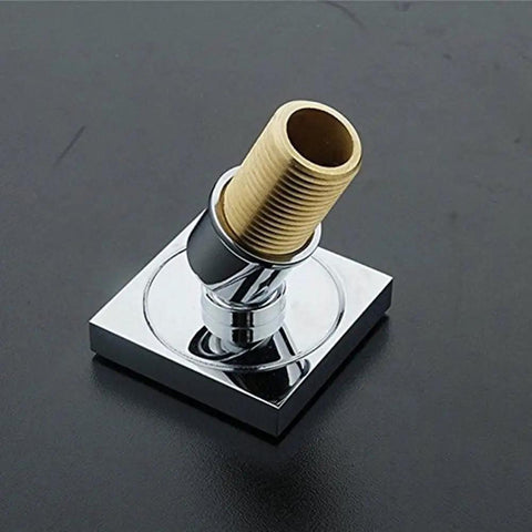 Brass connector detail of Brass Shower Body Sprays With Four Massage Jets, Wall Mounted Spa Side Sprayer Set, Square Chrome Finish