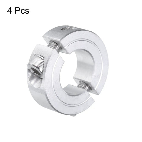 Four Piece Double Split Clamp-On Shaft Collar For 3/4 Inch Shaft, Two-Piece Aluminum Alloy Collar With Set Screw, 1-1/2 Inch Outer Diameter, 1/2 Inch Thick, Rust-Resistant, Lightweight Locking Clamp