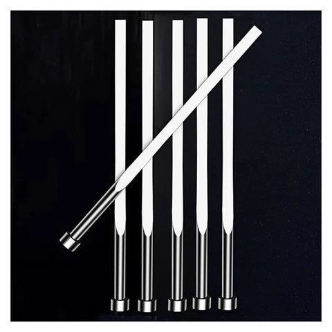6 piece SKD61 straight punch ejector pin set for plastic molds, flat blade, heavy duty tool steel 1.5x7x8x200x50N