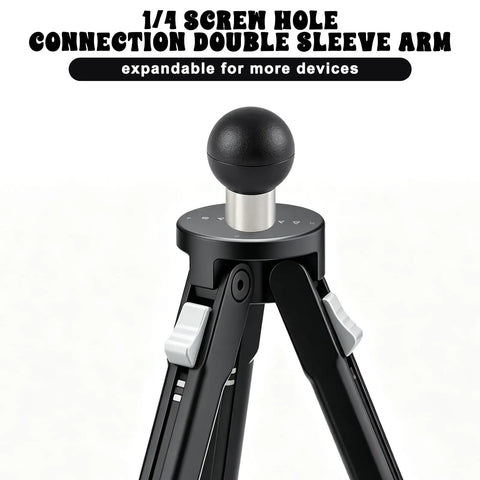Heavy Duty 17mm Ball Head Mount With 1/4-20 Thread Aluminum Screw Adapter For Action Cameras, Smartphones, GPS Devices And Tripods, Vibration Free Stable Mount For Photo And Video, black tripod ball head mount with 1/4 screw
