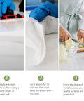 Keep Your Countertops Lookin Fresh With This Premium Water Based Quartz Sealer That Straight Up Locks Out Oil And Stains On Indoor Outdoor Quartzite Counters Floors Walls And Furniture In A Hassle Free Pint: applying sealer with a paint pad on a quartz surface.