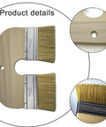 U Shaped Limewash Paint Brush With Double Head For Mineral Paints 200mm Natural Pig Bristle Stainless Steel Ferrule