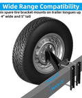 Heavy-Duty Spare Tire Mount Bracket for Trailers on wheel and trailer tongue