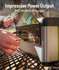 Person connecting device to Go Anywhere Portable Power Station With LiFePO4 Battery 297Wh 350W AC Output 600W Surge