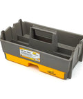 Heavy Duty Tool Tote With Hidden Full Length Drawer And Deep Compartments, Rust Resistant Plastic Toolbox For Paint Brushes And Tools