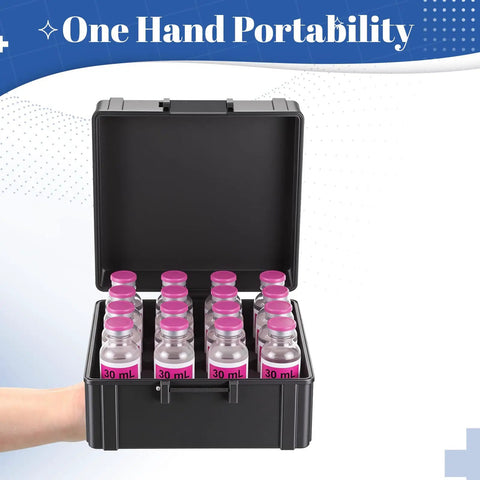 16 Slot 30ml Vial Case For Bac Water And Peptide Reconstitution, Insulin Guard Storage in hand for portability