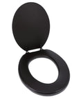 Ultra Plush Cushioned Toilet Seat With Soft Vinyl Comfort, Black Finish, Elongated Toilet Compatible, Cozy, Modern Bathroom Decor