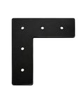 8 Pack Heavy Duty 4 Inch Flat L Bracket Set With 0.12 Inch Thick Black Steel Corner Braces For Wood Repair Includes 50 Screws L Shaped