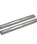 Heavy Duty Stainless Steel Drawer Slides Featuring Dang Smooth Soft Close System Over Three Section Full Extension Tracks, 2 pieces.