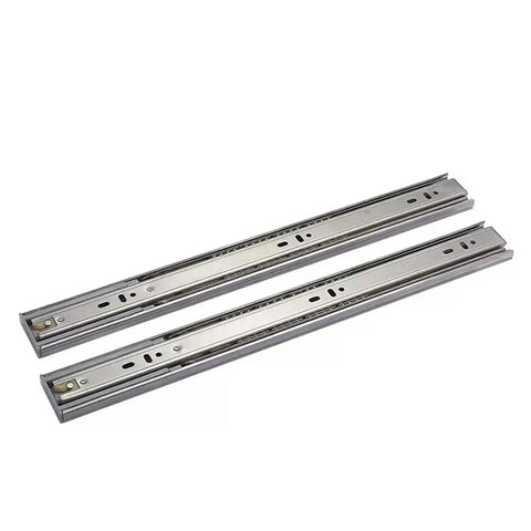 Heavy Duty Stainless Steel Drawer Slides Featuring Dang Smooth Soft Close System Over Three Section Full Extension Tracks, 2 pieces.