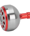 Upgrade Your Sea Fishing Game With This Premium Red Aluminum Alloy Power Knob Featuring Anti Slip Grip And 38mm Ergonomic Design For Sad Baitcasting Reels To Dominate Saltwater Adventures Today. 38mm red aluminum baitcasting reel power knob, side view