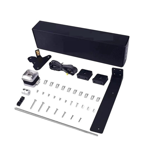 Upgrade Your Ender 3 V2 With This Dual Z Axis Kit Featuring Smooth Lead Screws And Stepper Motors For Pro Level 3d Printing Results That Look Totally Sweet, black metal parts and hardware