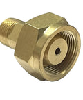 CGA 520 B To CGA 200 MC Acetylene Regulator Adapter for Welding Tanks, solid brass connector, side view of fitting