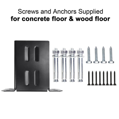 Heavy Duty 4x4 Wood Fence Post Anchor Base Kit Thick Steel With Black Powder Coat Built To Last Rust Resistant Tough As Nails Includes Wood Screws And Concrete Anchors For Set Of 2 Posts screws and anchors