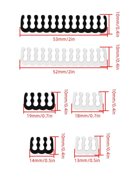 Image showing 48 Piece Cable Comb Kit for PC Cables displaying black and white combs in various sizes for PSU and CPU cable management.