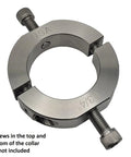 Two Piece Clamping Shaft Collar 1.75 Bore, Mountable Flats With Tapped Holes, 303 Stainless Steel, One Pack, top view