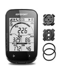 GPS Bike Computer With Wireless Connectivity And 2.6 Inch LCD Display showing riding metrics, includes mounting accessories