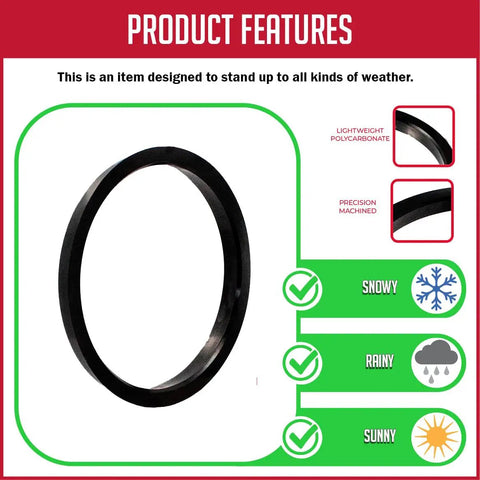 Heavy Duty Poly Carbonate Hub Centric Rings 4 Piece Set OD 73mm ID 67.1mm, lightweight, precision machined for optimal fit.