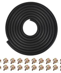 Coiled Three Sixteenth Inch ID Fuel Line Hose Ten Feet Long with twenty heavy-duty clamps, oil resistant, for small engines.