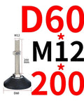 Premium Adjustable Furniture Leveling Feet With Rugged M8 Through M20 Threads Carbon Steel Swivel Legs And Heavy Duty Nylon Bases shown with M12 thread.