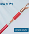 8 Gauge Power Ground Wire Kit for Car Audio with red CCA cable, heat shrink tube, and lug demonstration.