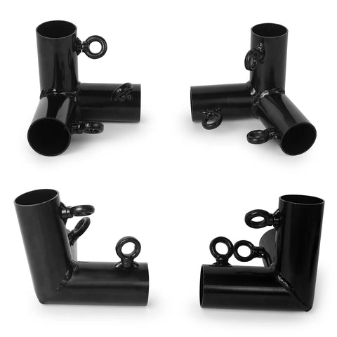 2 Inch Slant Roof Corner Canopy Fitting Kit For DIY Canopy Frames Heavy Duty Metal Connector For Carport Shed Gazebo Greenhouse Compatible With 4, 6, 8 And 10 Leg Setups (4 Leg Kits)