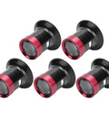 Watchmakers Loupe Set With 3X 5X 10X 15X And 20X Magnifiers Aluminum Alloy Construction showing five loupes with red rims.