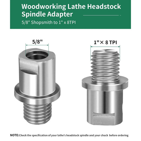 Lathe Headstock Spindle Adapter Converts Five Eighths Inch Shopsmith Internal Thread To One Inch Eight TPI External Thread