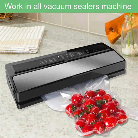 Gallon Size Vacuum Sealer Bags 11x16 100 Count BPA Free Food Storage For Clamp Style Machines Go To Everyday Kitchen Must Have Freezer Safe Microwave Safe Boilable Dishwasher Safe Great For Raw And Cooked Foods used with vacuum sealer
