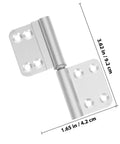 Detailed close-up of Six Pack Detachable Lift Off Door Hinges For Cabinets, Small Gates, And Indoor Use with measurement labels