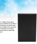 Heavy Duty 2 Bay Sata Raid Enclosure supports 2.5 inch drives via USB 3.1 Type C connection on a sleek black chassis.