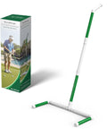 Portable Golf Ball Sweeper With Self Standing No Bend Design Modular PVC Ball Collector And Picker Upper displayed with box